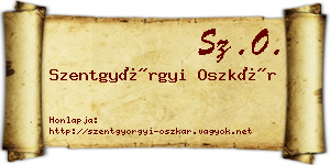 Szentgyörgyi Oszkár névjegykártya